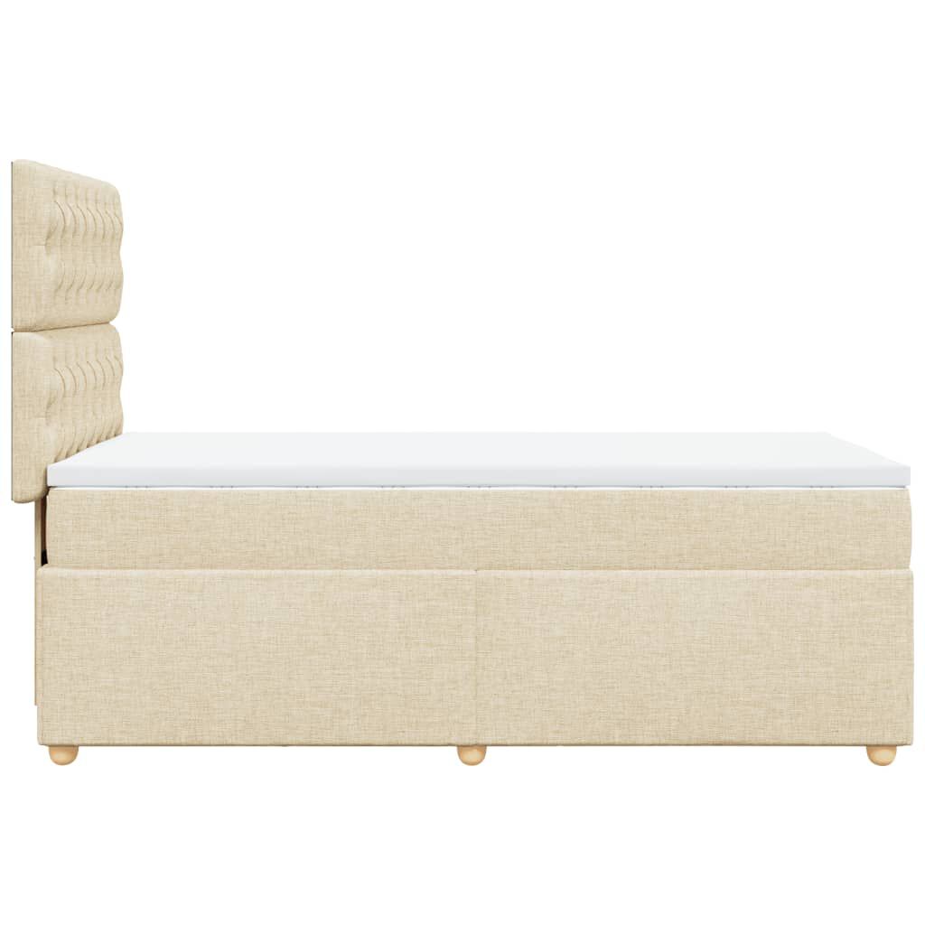 vidaXL Κρεβάτι Boxspring με Στρώμα Κρεμ 80 x 200 εκ. Υφασμάτινο