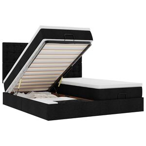 vidaXL &Omicron;&theta;&omega;&mu;&alpha;&nu;&iota;&kappa;ό &kappa;&rho;&epsilon;&beta;ά&tau;&iota; &mu;&epsilon; &sigma;&tau;&rho;ώ&mu;&alpha;&tau;&alpha; & LEDs &Mu;&alpha;ύ&rho;&omicron; 200x200cm ύ&phi;&alpha;&sigma;&mu;&alpha;