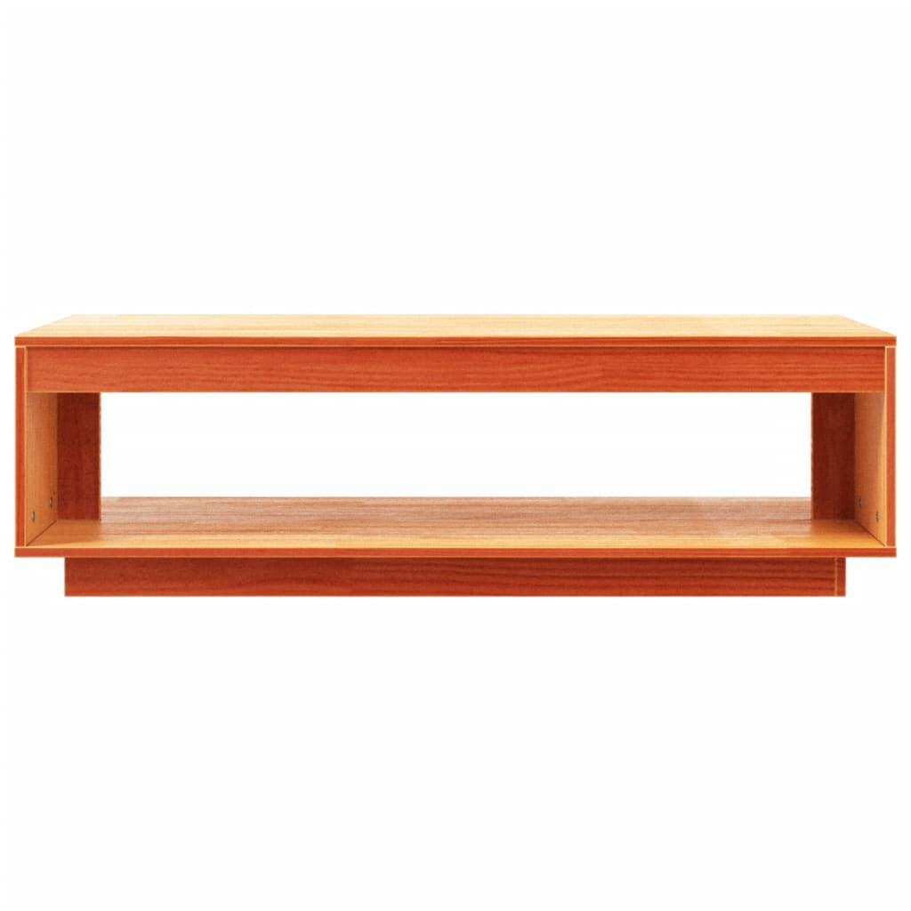 vidaXL Τραπεζάκι Σαλονιού Καφέ Κεριού 110x50x33,5εκ. Μασίφ Ξύλο Πεύκου