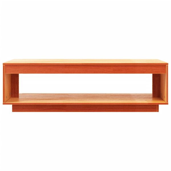 vidaXL Τραπεζάκι Σαλονιού Καφέ Κεριού 110x50x33,5εκ. Μασίφ Ξύλο Πεύκου