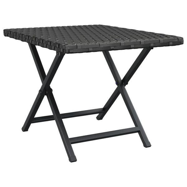 vidaXL Τραπέζι Πτυσσόμενο Μαύρο 45 x 35 x 32 εκ. από Συνθετικό Ρατάν