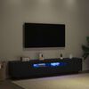 vidaXL Ντουλάπι TV 2 pcs Μαύρο 200 x 35 x 40 εκ. Επεξεργασμένο ξύλο