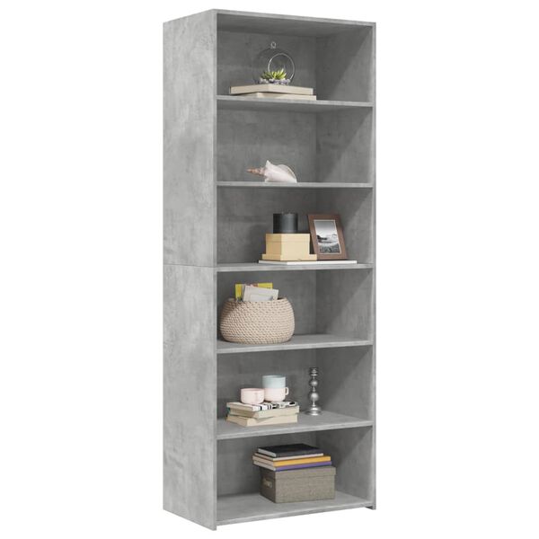 vidaXL Ντουλάπι Γκρι Σκυροδέματος 70x41x185 εκ. Επεξεργασμένο Ξύλο