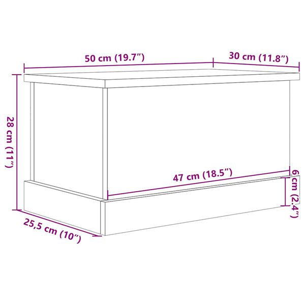 vidaXL Κουτί Αποθήκευσης Όψη Παλαιού Ξύλου 30x50x28 εκ. Επεξ.Ξύλο