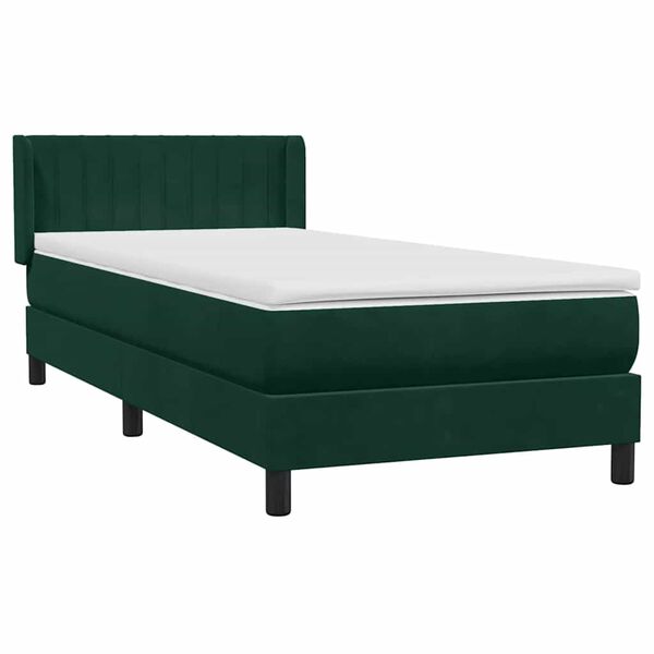 vidaXL Box Spring &kappa;&rho;&epsilon;&beta;ά&tau;&iota; &mu;&epsilon; &sigma;&tau;&rho;ώ&mu;&alpha; &sigma;&kappa;&omicron;ύ&rho;&omicron; &pi;&rho;ά&sigma;&iota;&nu;&omicron; 90x220 cm Velvet
