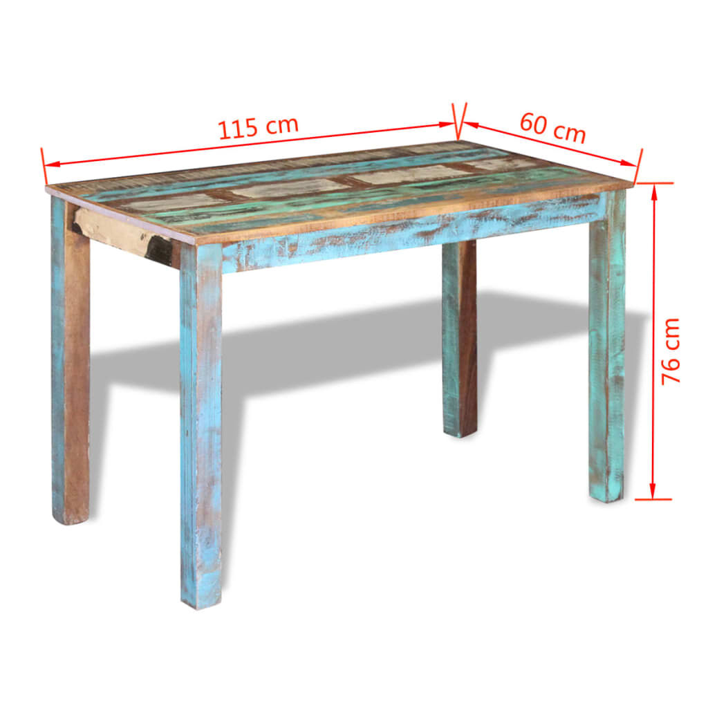 vidaXL Τραπεζαρία 115 x 60 x 76 εκ. από Μασίφ Ανακυκλωμένο Ξύλο