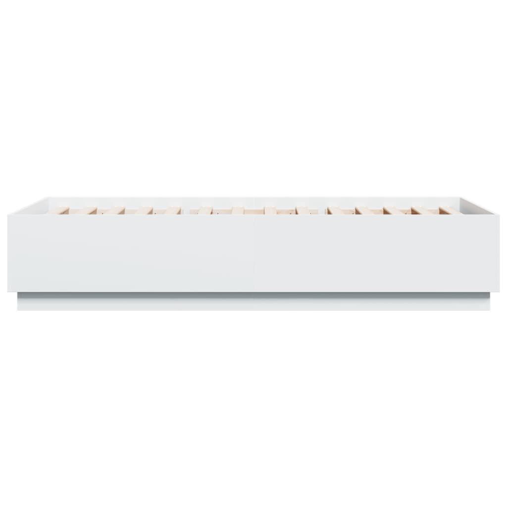 vidaXL Πλαίσιο Κρεβατιού με Φώτα LED Λευκό 100 x 200 εκ. Επεξεργ. Ξύλο