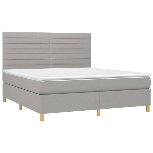 vidaXL &Kappa;&rho;&epsilon;&beta;ά&tau;&iota; Boxspring &mu;&epsilon; &Sigma;&tau;&rho;ώ&mu;&alpha; & LED &Alpha;&nu;.&Gamma;&kappa;&rho;&iota; 160x200&epsilon;&kappa;. &Upsilon;&phi;&alpha;&sigma;&mu;ά&tau;&iota;&nu;&omicron;