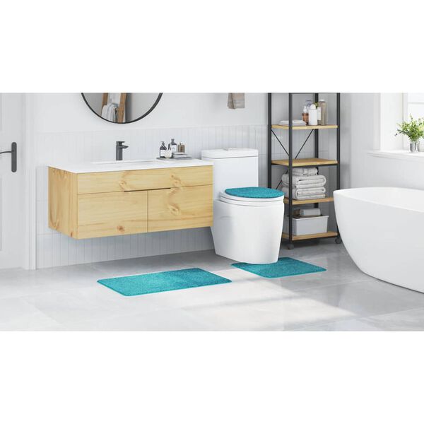 vidaXL Πατάκι μπάνιου 3 pcs Τιρκουάζ 50 x 50 cm Πολυπροπυλένιο