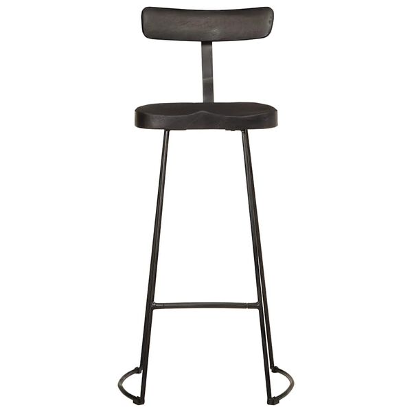 vidaXL Bar Stools 2 &tau;&epsilon;&mu;ά&chi;&iota;&alpha; &Mu;&alpha;ύ&rho;&omicron; 49x43x103 cm &Sigma;&tau;&epsilon;&rho;&epsilon;ό &xi;ύ&lambda;&omicron; Mango
