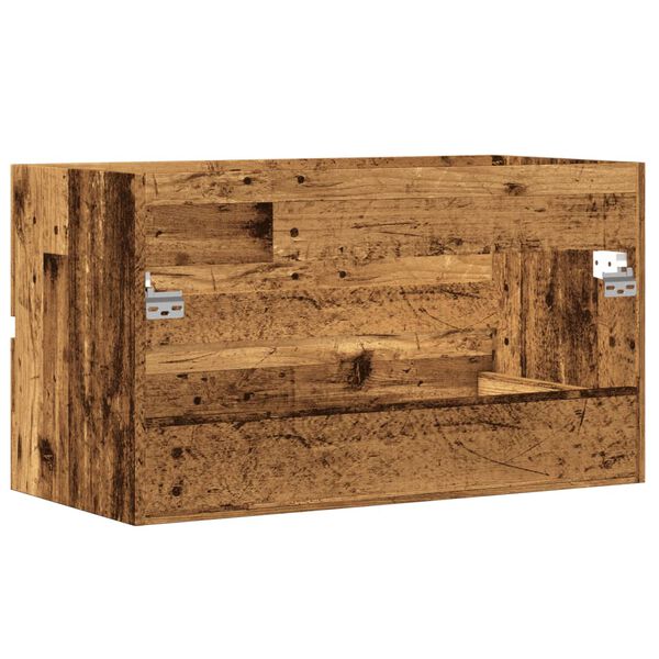 vidaXL Ντουλάπι Νιπτήρα Όψη Παλαιού Ξύλου 90x38,5x45 εκ. Επεξεργ. Ξύλο