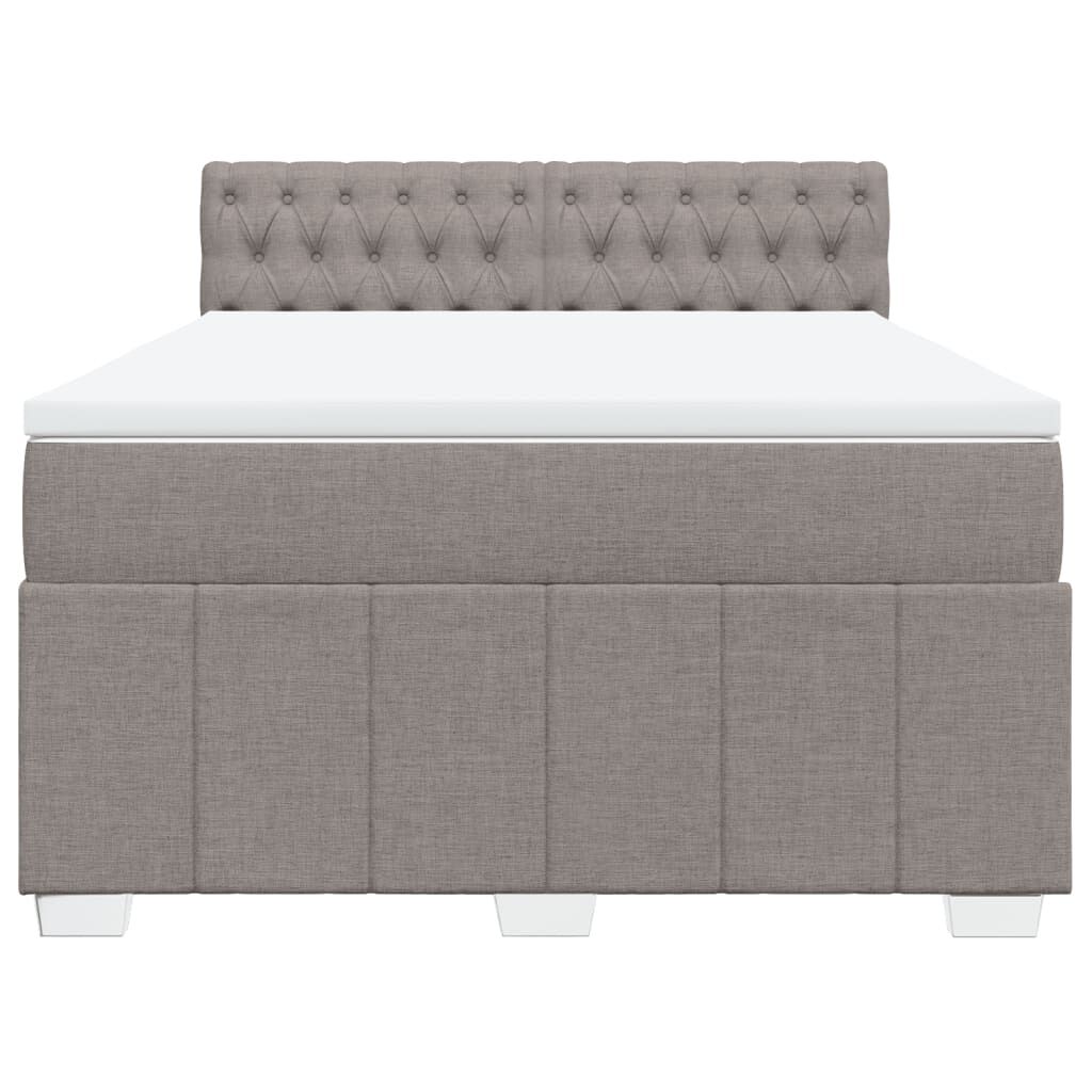 vidaXL Κρεβάτι Boxspring με Στρώμα Taupe 140x190 εκ. Υφασμάτινο