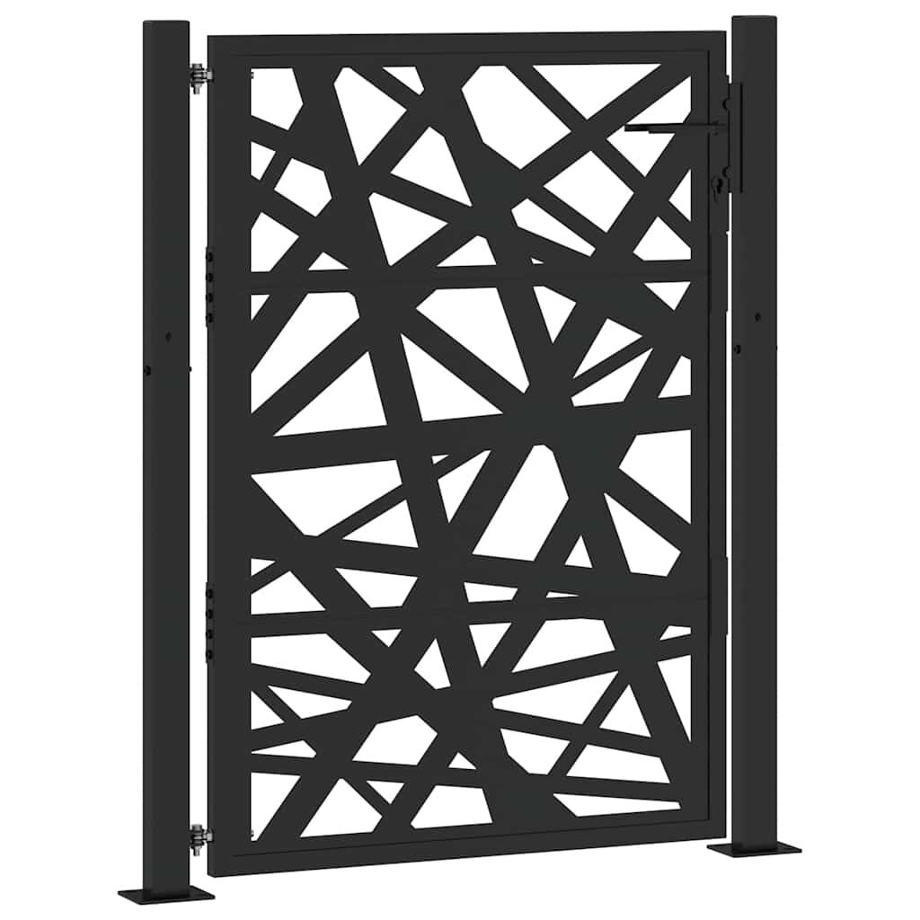 vidaXL Πύλη κήπου Μαύρη 105x130 cm Ατσάλινη ελαφριά σχεδίαση