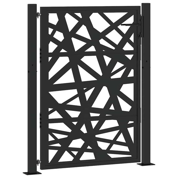 vidaXL Πύλη κήπου Μαύρη 105x130 cm Ατσάλινη ελαφριά σχεδίαση