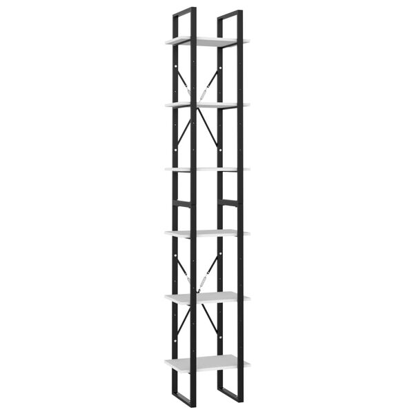 vidaXL Βιβλιοθήκη με 6 Ράφια Λευκή 40 x 30 x 210 εκ. από Επεξ. Ξύλο