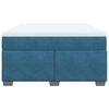 vidaXL Κρεβάτι Boxspring με Στρώμα Σκούρο Μπλε 140x200 εκ. Βελούδινο