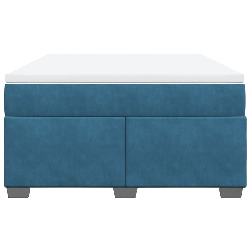 vidaXL Κρεβάτι Boxspring με Στρώμα Σκούρο Μπλε 140x200 εκ. Βελούδινο