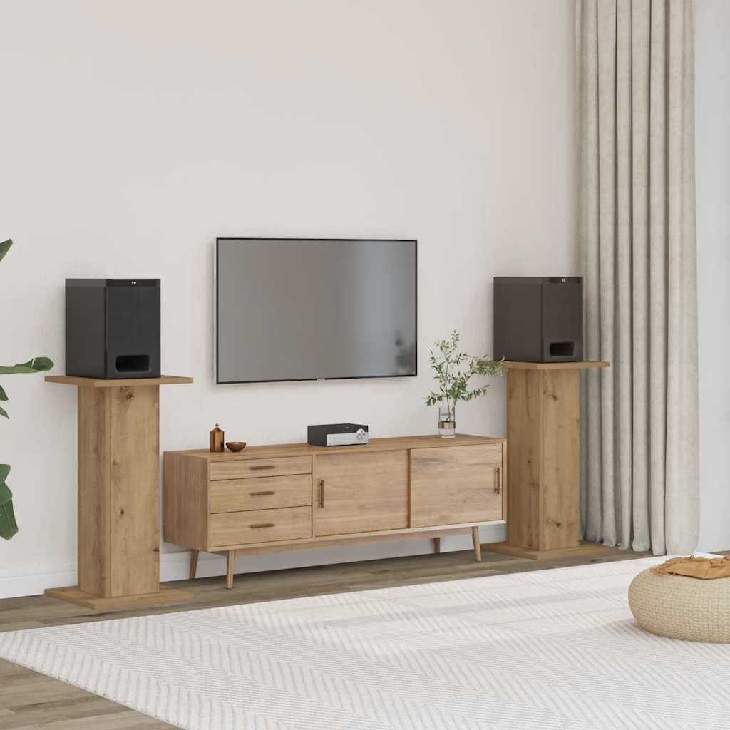 vidaXL Βάσεις Ηχείων 2 τεμ. Αρτισιανή Δρυς 30x30x60 εκ. Επεξ. Ξύλο