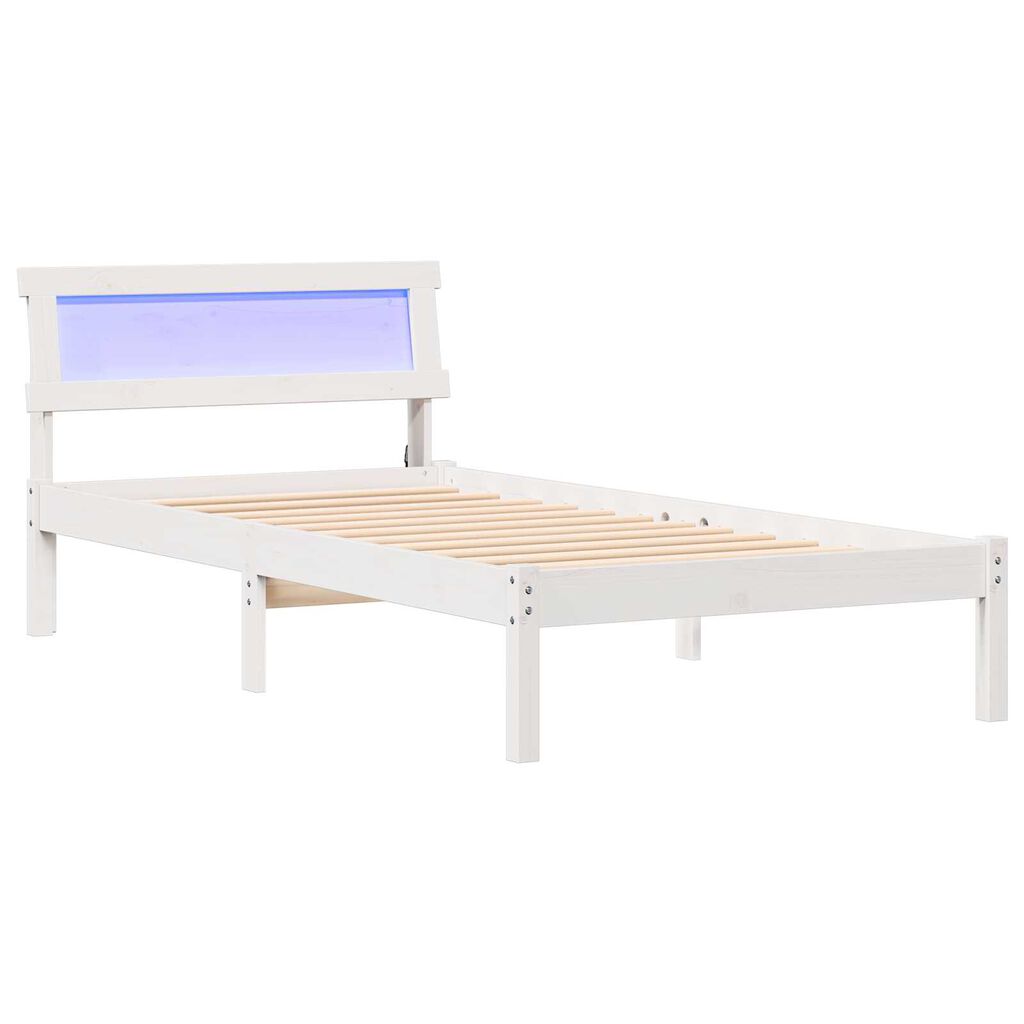 vidaXL Σκελετός Κρεβατιού Λευκό 80 x 200 cm Ξύλο πεύκου