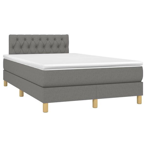 vidaXL &Kappa;&rho;&epsilon;&beta;ά&tau;&iota; Boxspring &mu;&epsilon; &Sigma;&tau;&rho;ώ&mu;&alpha; & LED &Sigma;&kappa;.&Gamma;&kappa;&rho;&iota; 120x200 &epsilon;&kappa; &Upsilon;&phi;&alpha;&sigma;&mu;ά&tau;&iota;&nu;&omicron;