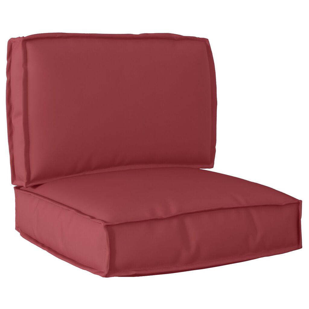 vidaXL Σετ Μαξιλαριών Παλέτας 2 Τεμαχίων Wine Red Oxford Fabric
