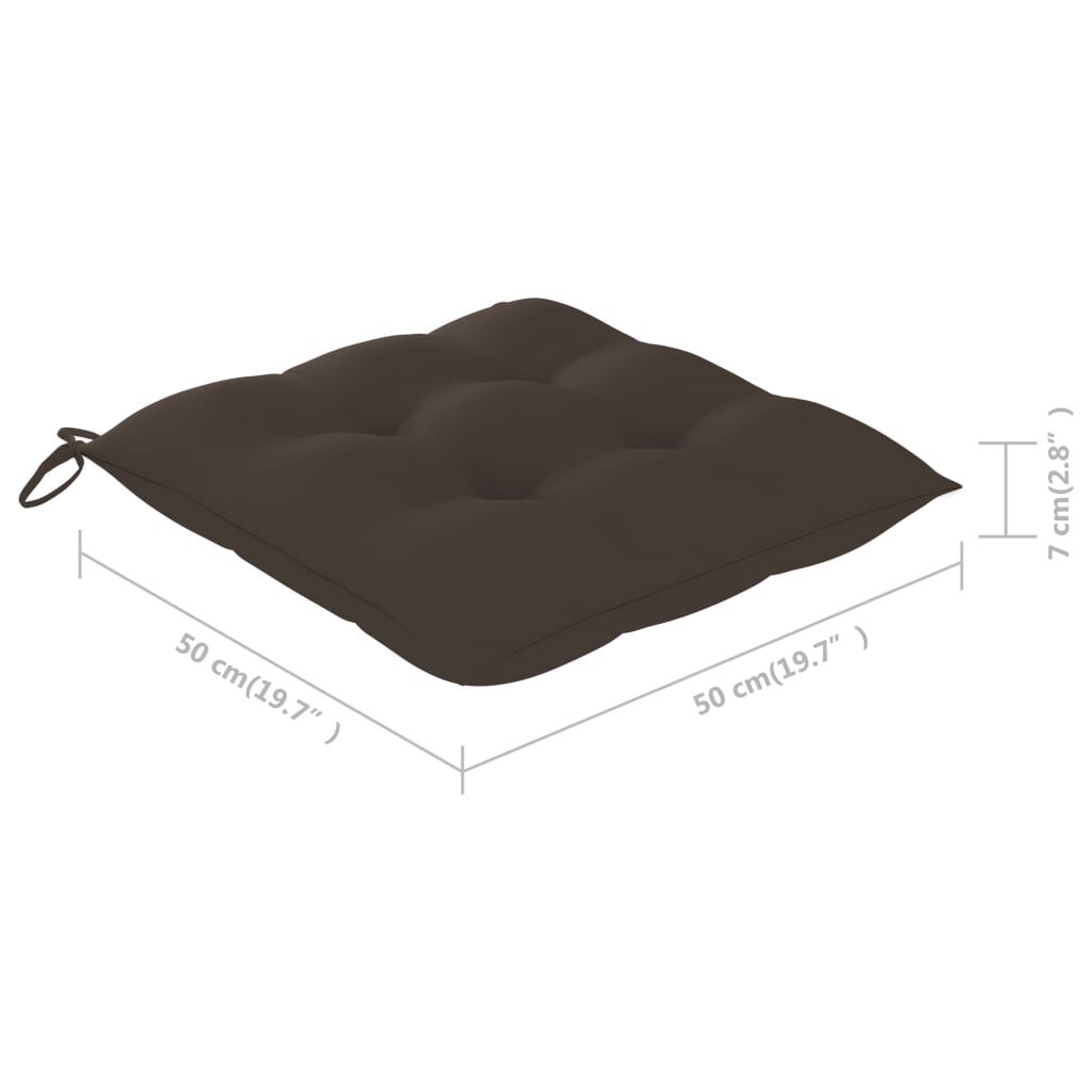 vidaXL Καρέκλες Κήπου 6 τεμ. από Μασίφ Ξύλο Teak με Taupe Μαξιλάρια