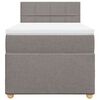 vidaXL Κρεβάτι Boxspring με Στρώμα Taupe 90x190 εκ.Υφασμάτινο