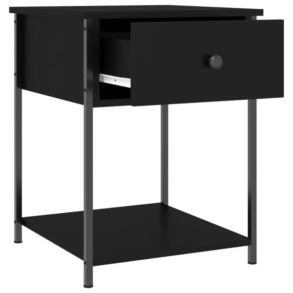 vidaXL Κομοδίνο Μαύρο 44 x 45 x 58 εκ. από Επεξεργασμένο Ξύλο