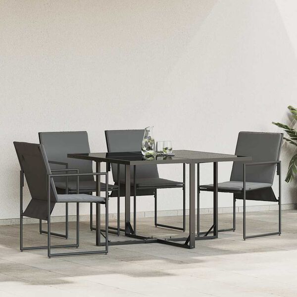 vidaXL Καρέκλες Κήπου 4 pcs Μαύρο και Ανθρακί 50.5 x 59 x 81.5 εκ.