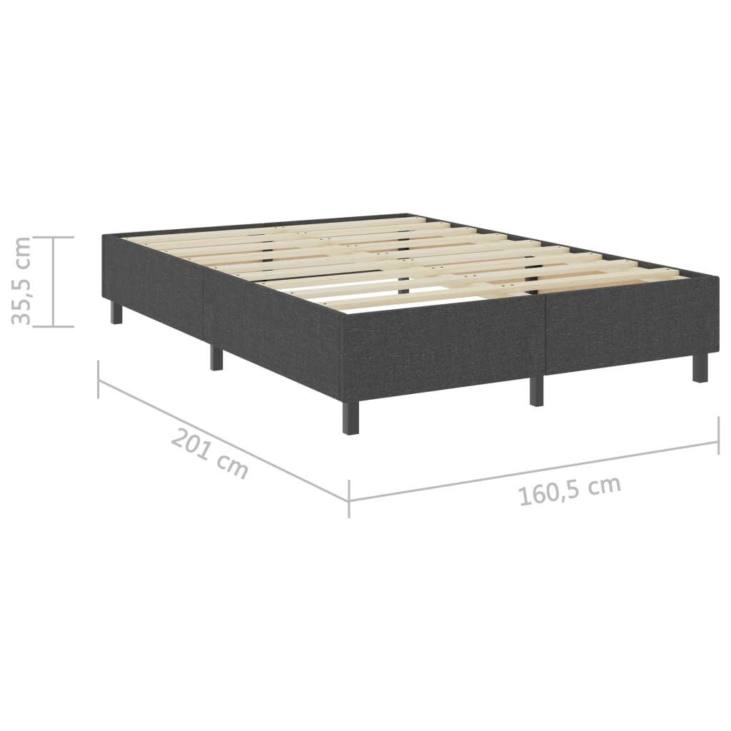 vidaXL Κρεβάτι Boxspring Σκούρο Γκρι 160 x 200 εκ. Υφασμάτινο