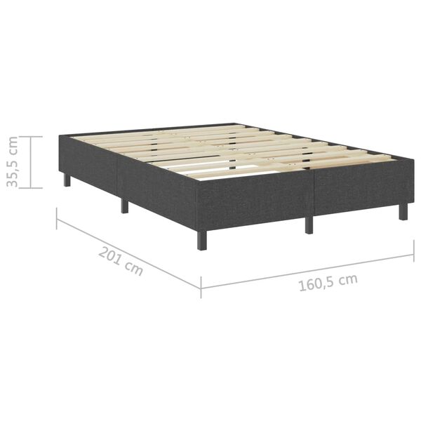 vidaXL Κρεβάτι Boxspring Σκούρο Γκρι 160 x 200 εκ. Υφασμάτινο