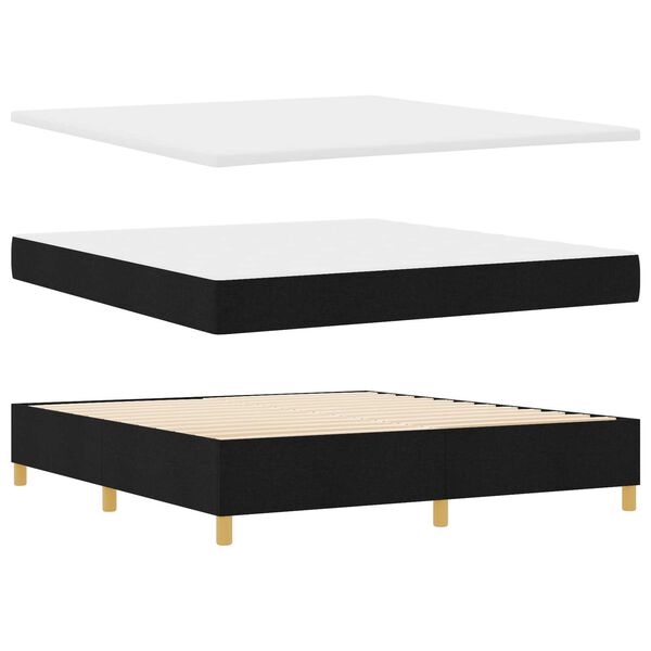 vidaXL Κλίνη με Ματράζ Μαύρη 180x200 εκ. Υφάσματος