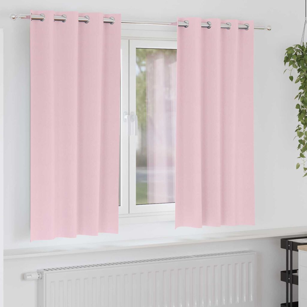 vidaXL Κουρτίνες 2 pcs Μωρουδίστικο Ροζ 175 x 140 εκ. Πολυεστέρας