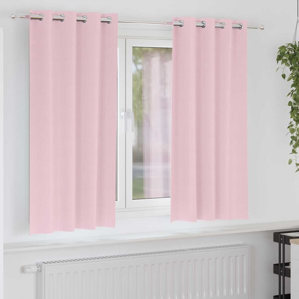 vidaXL Κουρτίνες 2 pcs Μωρουδίστικο Ροζ 175 x 140 εκ. Πολυεστέρας