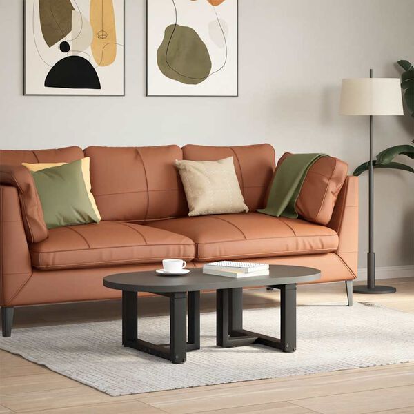 vidaXL Πόδια Τραπεζιού Σαλονιού σε Σχήμα Τ, 2 τεμ. Μαύρο, Ατσάλι 50x25x(30-31) εκ.