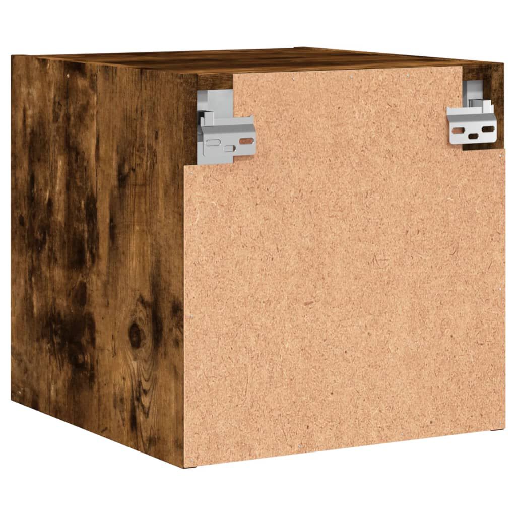 vidaXL Κομοδίνα 2 τεμ. Καπνιστή Δρυς 35x37x35 εκ. με Γυάλινες Πόρτες