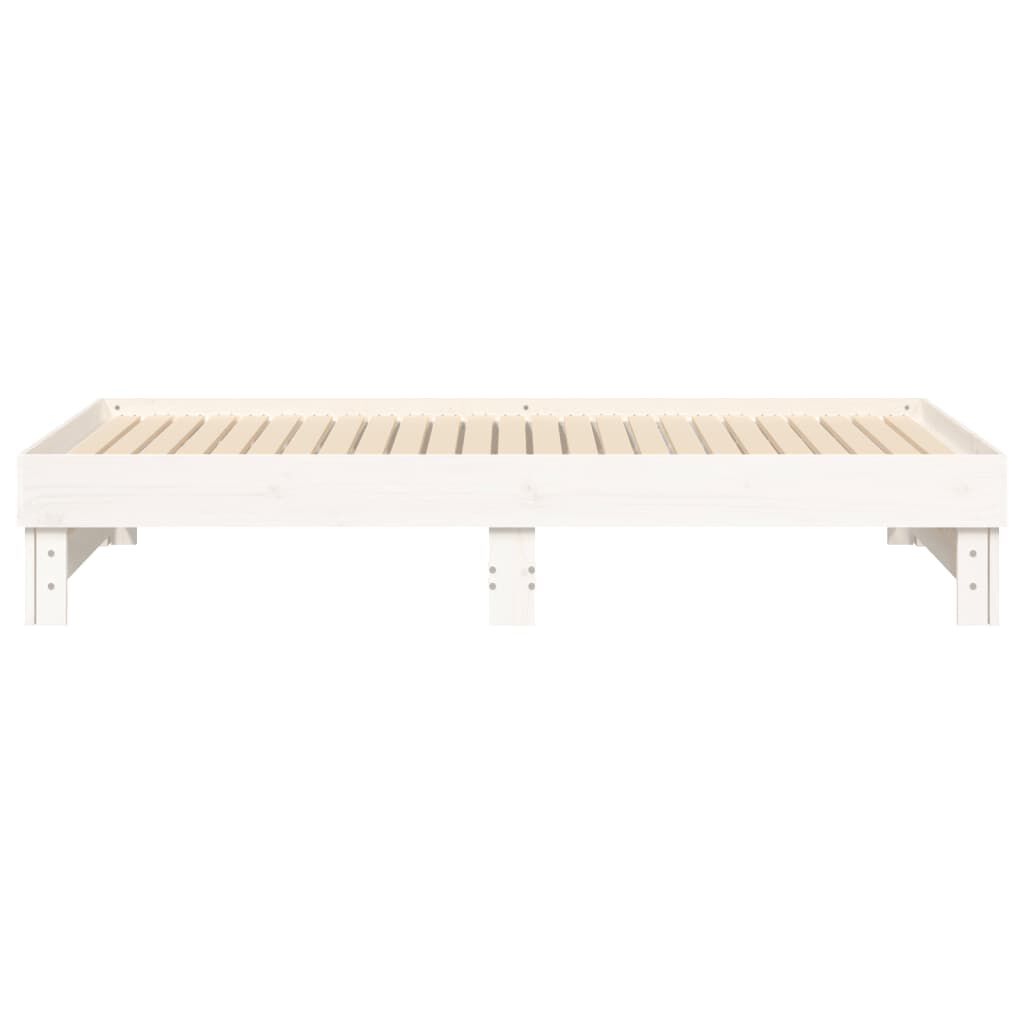 vidaXL Καναπές Κρεβάτι Συρόμενος Λευκός 2x(90x190) εκ. από Μασίφ Πεύκο
