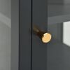 vidaXL Μπουφές Ανθρακί 38 x 35 x 70 εκ. από Ατσάλι και Γυαλί