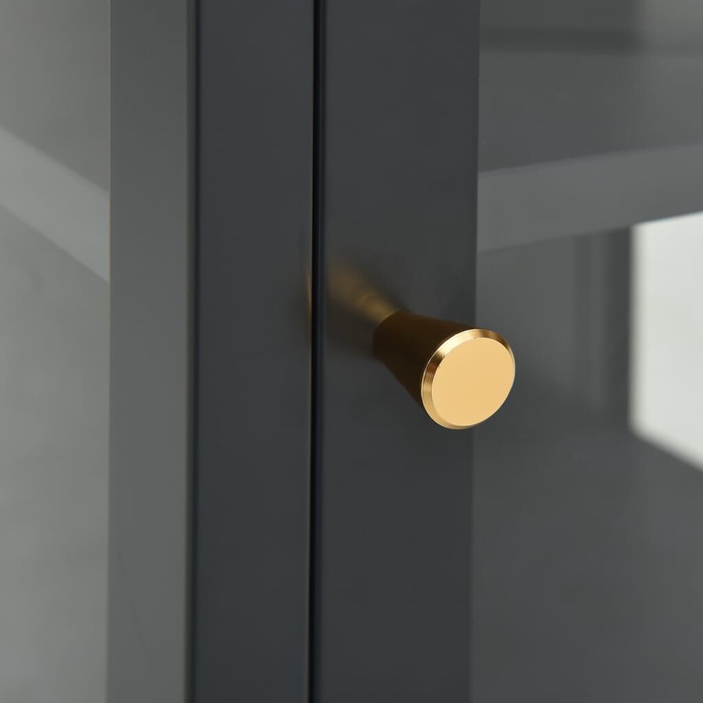 vidaXL Μπουφές Ανθρακί 38 x 35 x 70 εκ. από Ατσάλι και Γυαλί