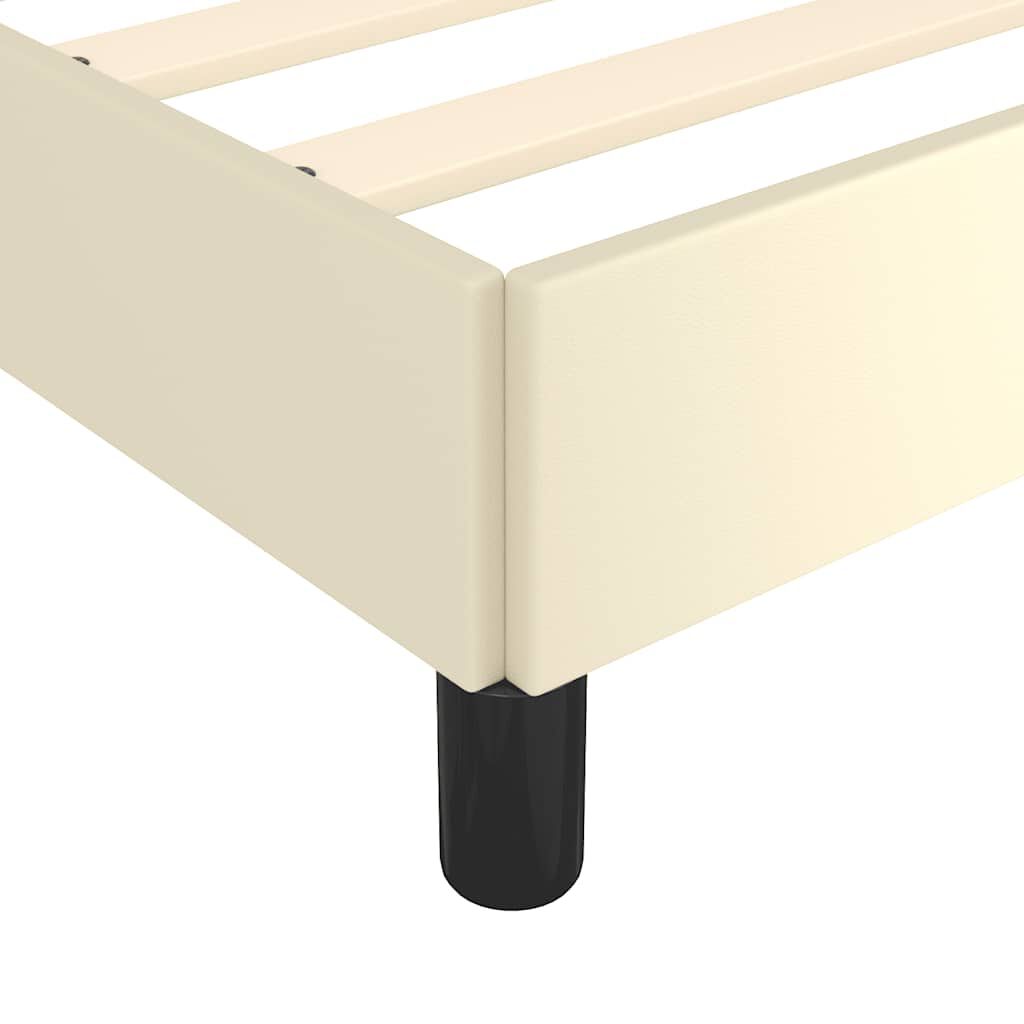 vidaXL Πλαίσιο Κρεβατιού χωρίς στρώμα Κρεμ 120x190 εκ.Συνθ. Δέρμα