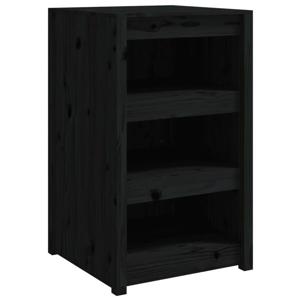 vidaXL Ντουλάπι Κουζίνας Εξ. Χώρου Μαύρο 55x55x92 εκ Μασίφ Ξύλο Πεύκου