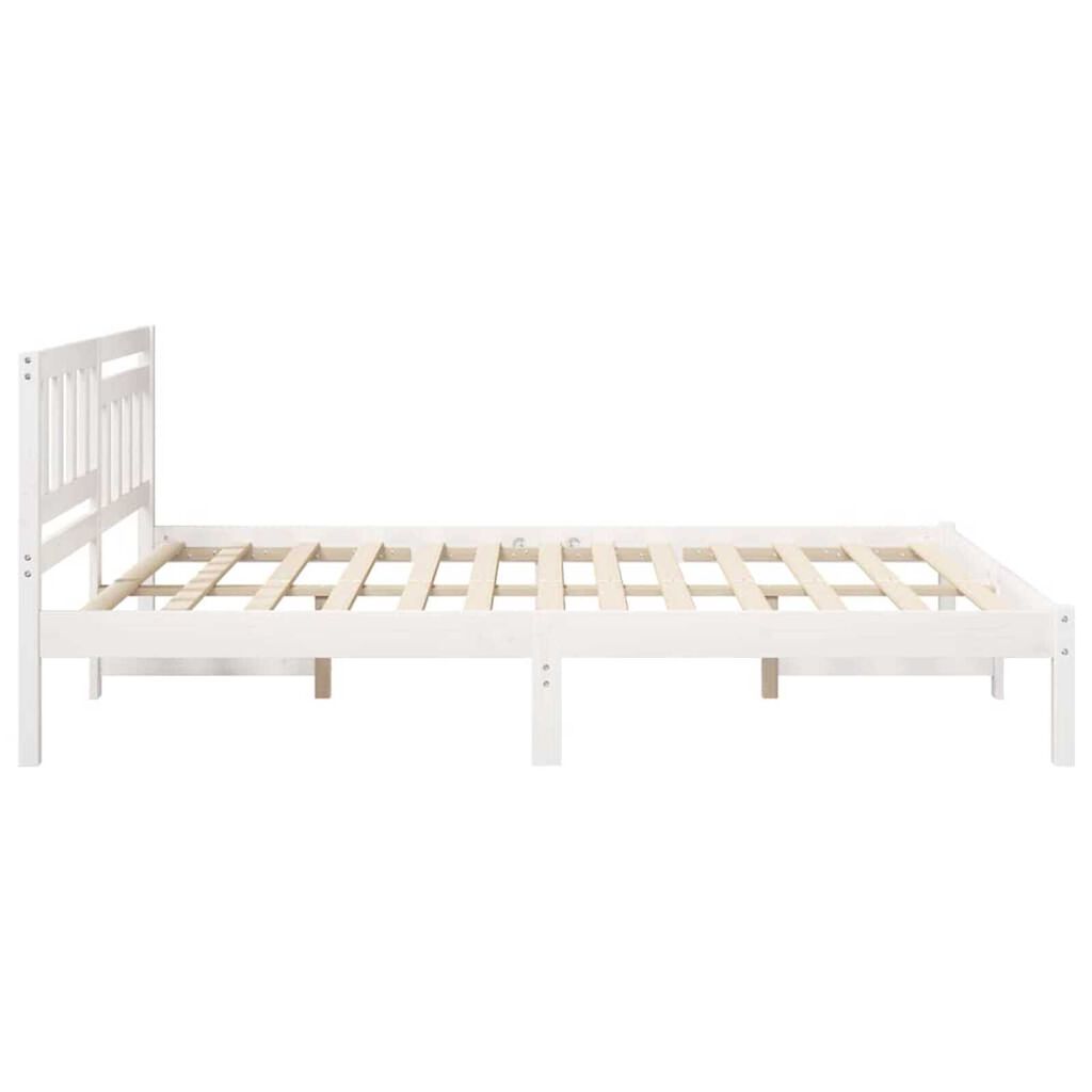 vidaXL Σκελετός Κρεβατιού Λευκό 140 x 200 cm Μασίφ ξύλο πεύκου