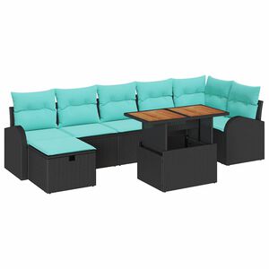 vidaXL &Sigma;&epsilon;&tau; &Kappa;&alpha;&nu;&alpha;&pi;έ &Kappa;ή&pi;&omicron;&upsilon; 8 pcs &Mu;&alpha;ύ&rho;&omicron; &sigma;&upsilon;&nu;&theta;&epsilon;&tau;&iota;&kappa;ό &rho;&alpha;&tau;ά&nu;