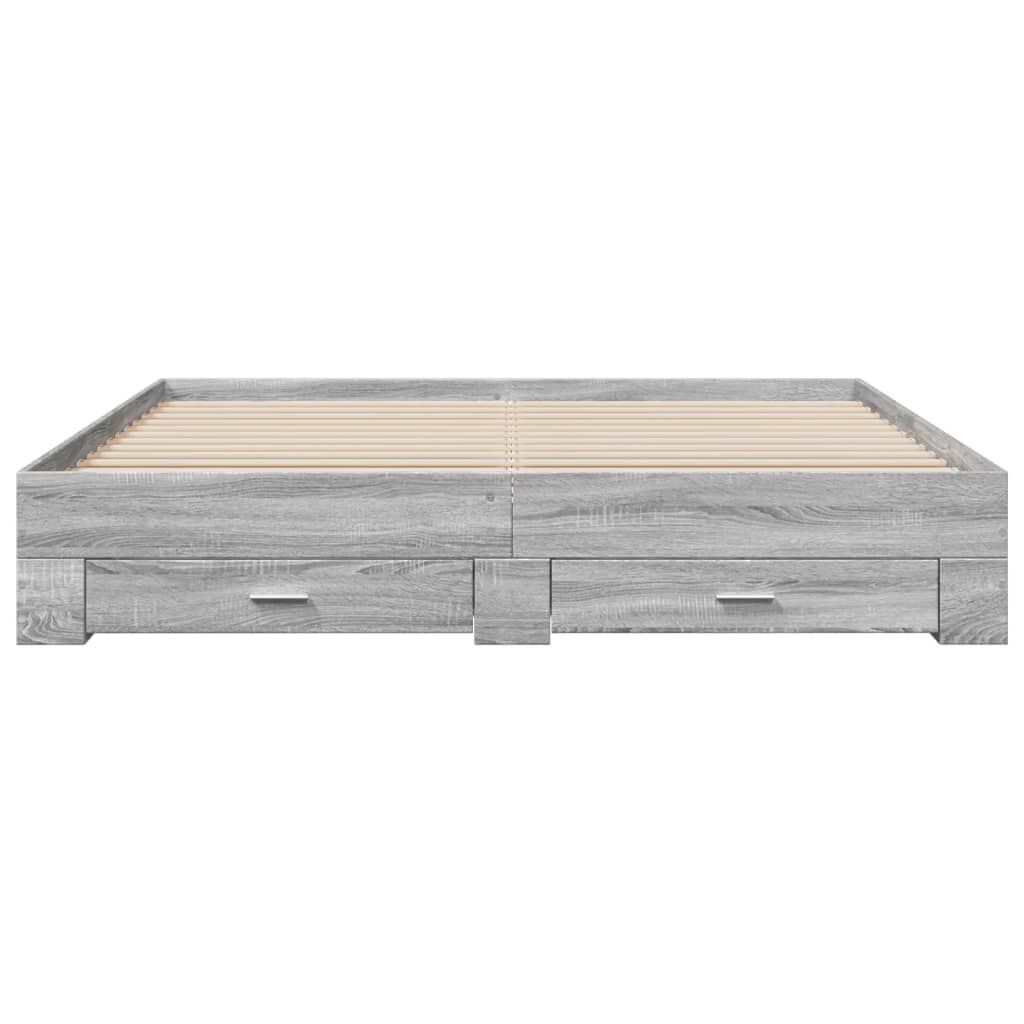 vidaXL Πλαίσιο Κρεβατιού με συρτάρια Γκρι sonoma 180x200εκ. Επεξ. Ξύλο