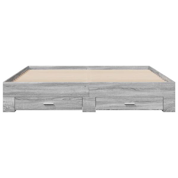 vidaXL Πλαίσιο Κρεβατιού με συρτάρια Γκρι sonoma 180x200εκ. Επεξ. Ξύλο