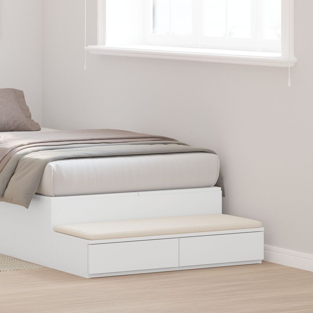 vidaXL Κιβώτια Κρεβατιών Λευκού Χρώματος 100x36,5x16,5 εκ. Φτιαγμένα από Ξύλο