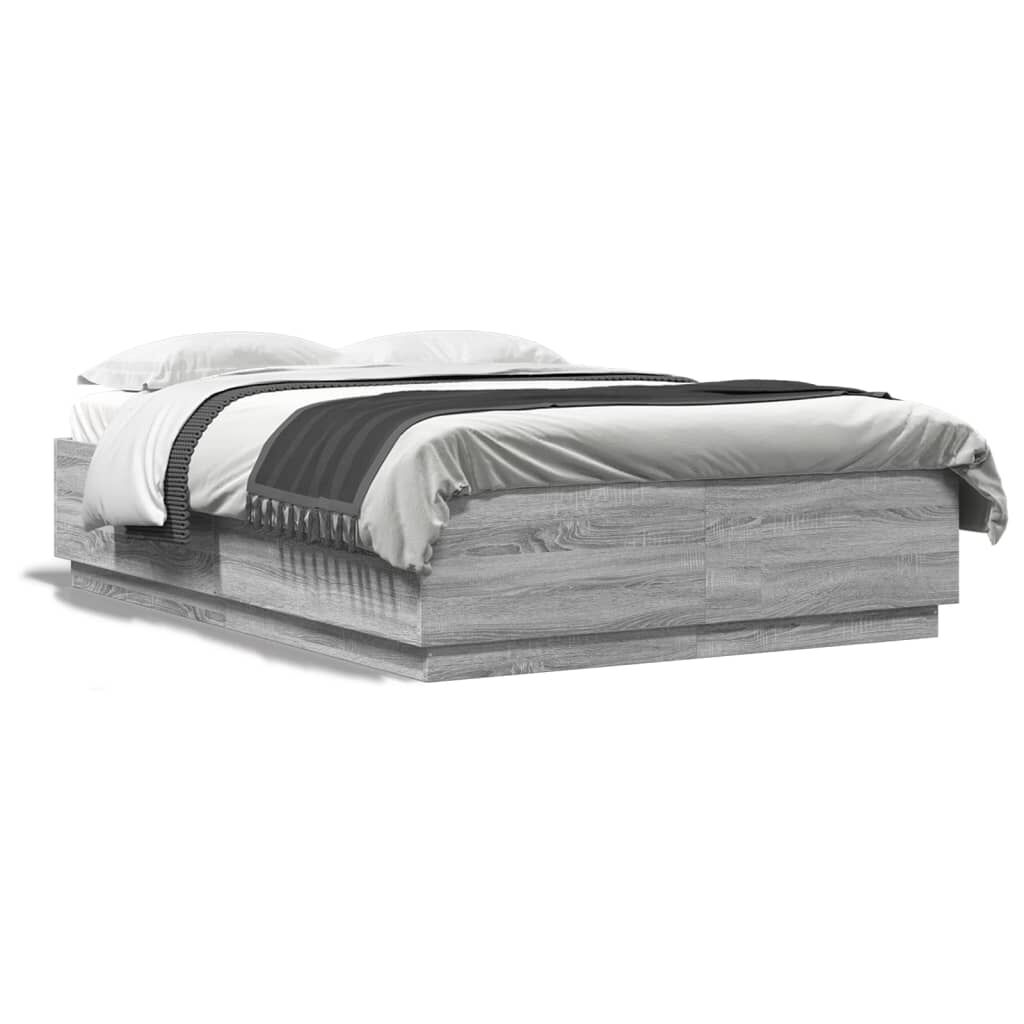 vidaXL Πλαίσιο Κρεβατιού Γκρι Sonoma 140x200 εκ. Επεξεργασμένο Ξύλο