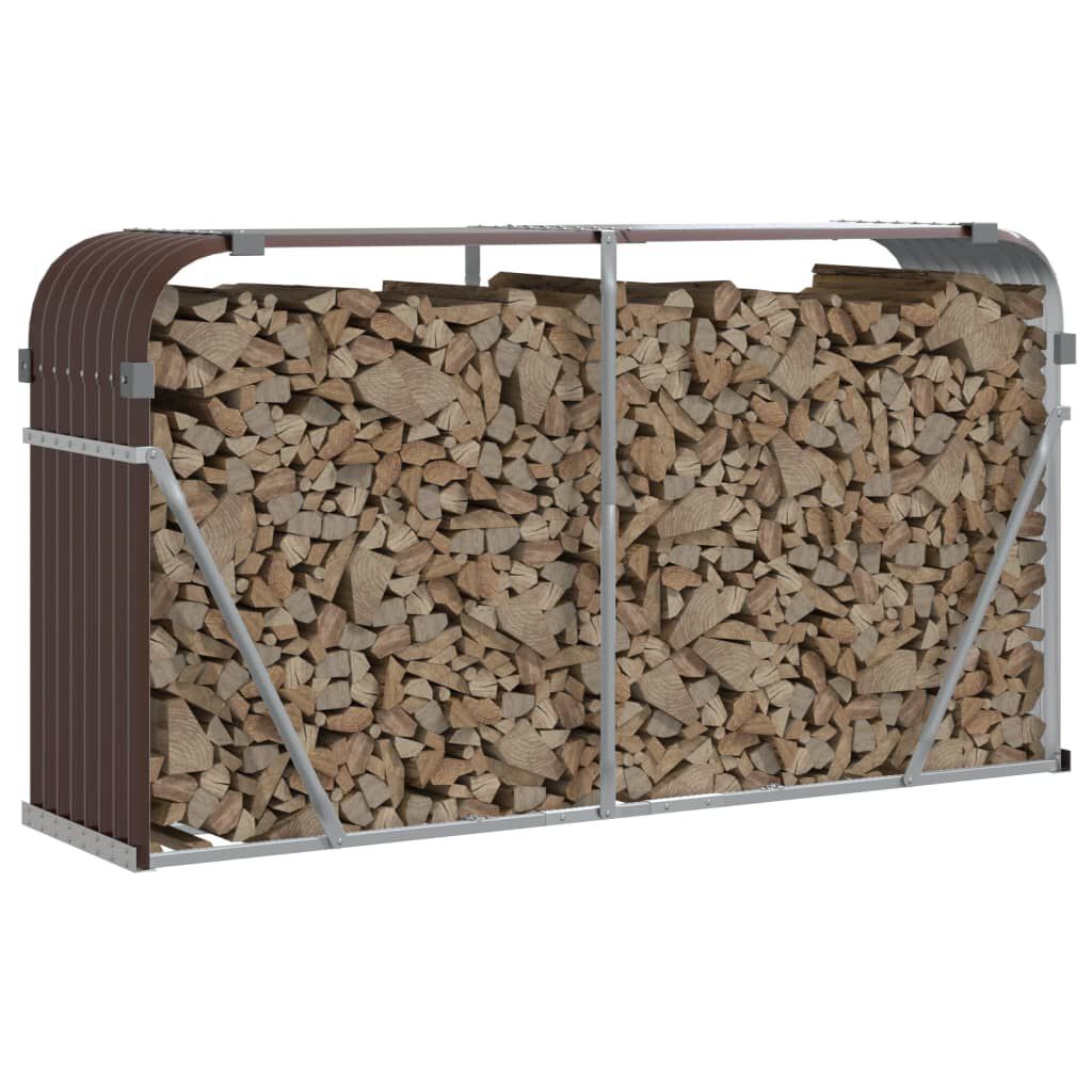vidaXL Ξυλοθήκη Καφέ 180x45x100 εκ. από Γαλβανισμένο Ατσάλι