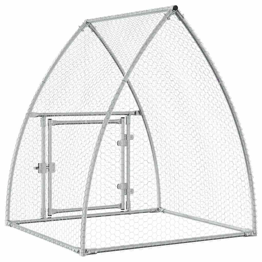 vidaXL Κοτέτσι - Κλουβί Ασημί 100x105x120 εκ. από Γαλβανισμένο Χάλυβα