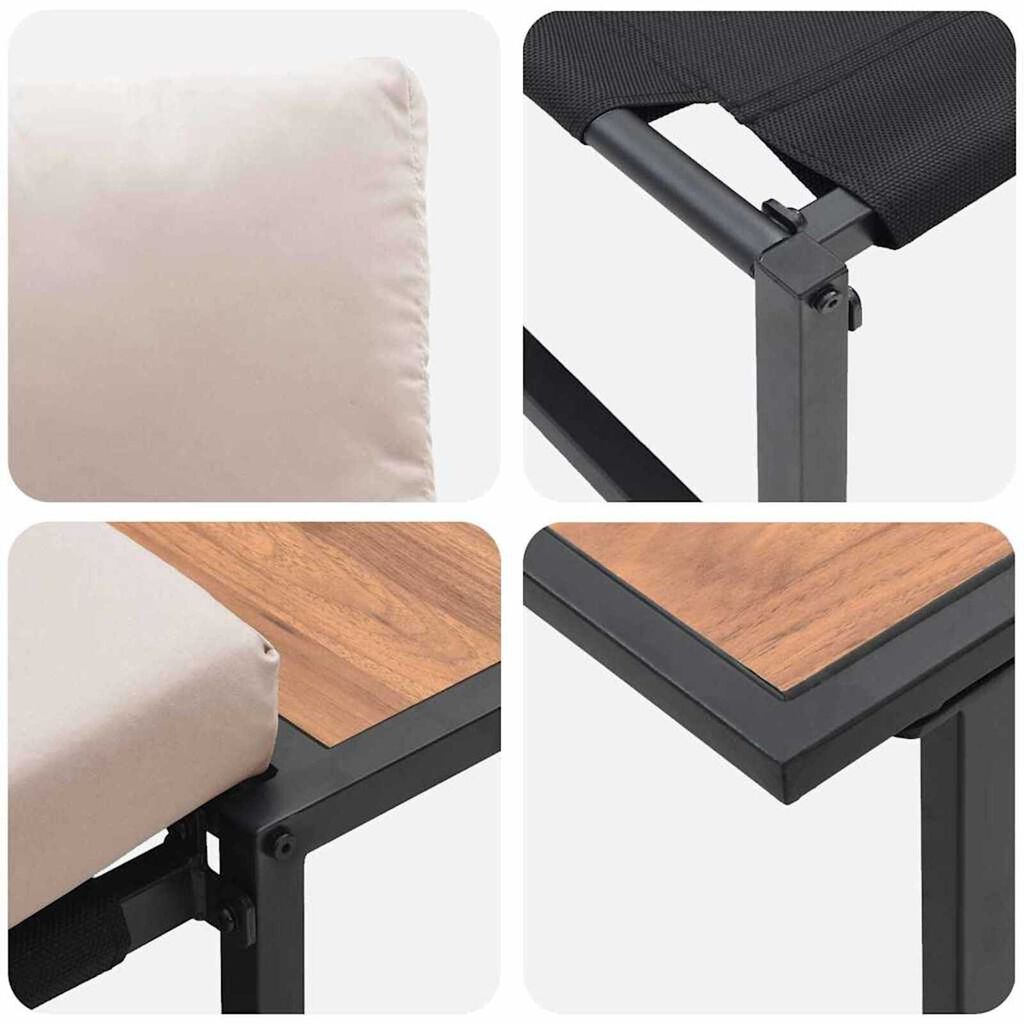 vidaXL Σέτ φαγητού για κήπο 3 pcs Taupe Ατσάλι